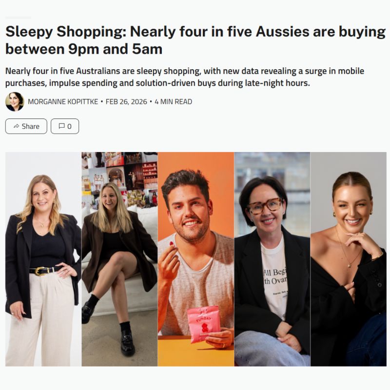 Late-night online shopping — 79% of Australians buy between 9pm and 5am
