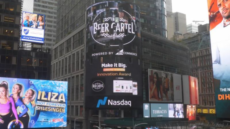 Beer Cartel on Nasdaq billboard at Times Square